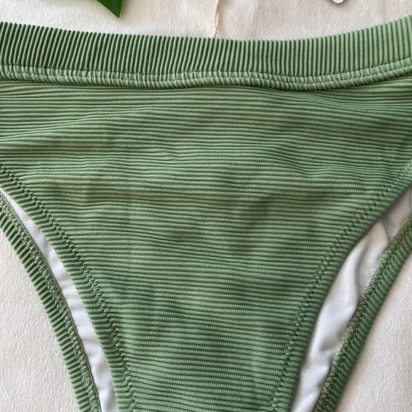 NEW 2PC Rhythm Palm Springs Ribbed Bikini‎ Top + Bottom in Eden [SZ Large ] SET - Picture 13 of 16